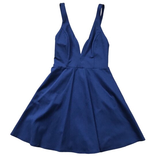 Lulus Forever Crush Navy Blue Strappy Sleeveless Skater Dress Women's Medium NEW - Picture 1 of 15